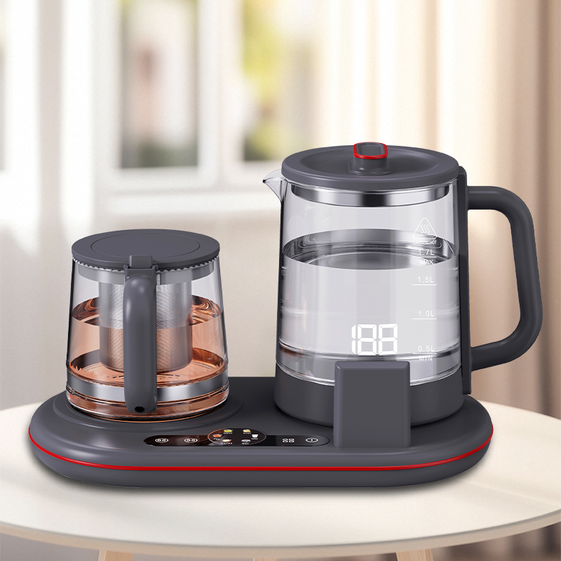 Set Kontrol Sentuh Baru Pembuat Teh dengan Tampilan Warna Ketel Listrik Kaca Teko Pintar Rumah dan Set Ketel Samovar