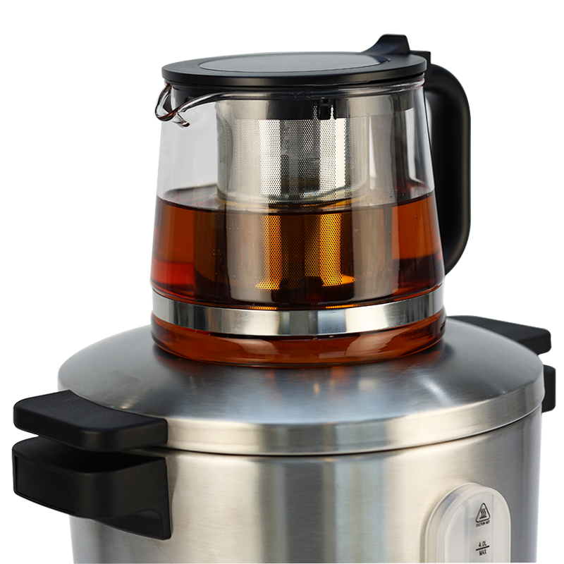 Produsen Grosir 4l Stainless Steel Mesin Pembuat Teh Samovar Rusia Ketel Air Samovar Turki Listrik untuk Dijual