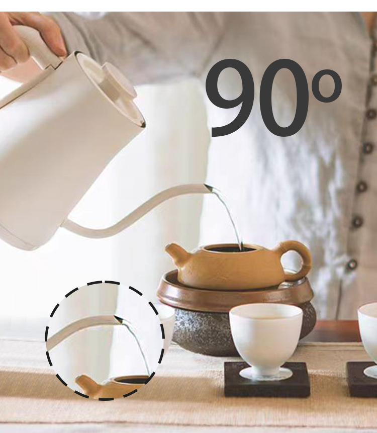 Pembuat Kopi Tuang Di Atas Ketel Listrik Kopi Leher Angsa Termostatik Otomatis Yang Dapat Disesuaikan Dengan Pegangan