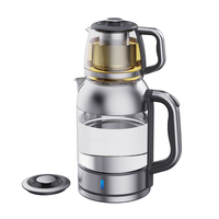 Diskon Besar Ketel Kaca Listrik 2,0 L dengan Teko Listrik 1,0 L Peralatan Rumah Tangga Pembuat Teh Turki Listrik Lapisan Ganda 