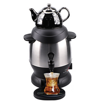 Samovar Listrik 2-In-1 dengan Teko Porselen Teko Listrik Ketel Air Panas Samovar Ketel Rusia