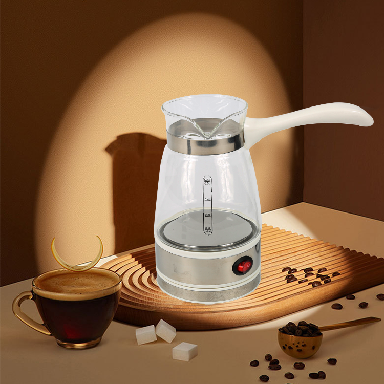 Desain Baru Teko Kopi Turki 500Ml Pelat Pemanas Teko Kopi Ketel Transparan untuk Rumah 