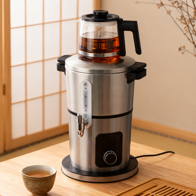 Peralatan Rumah Tangga Pembuat Teh Samovar Listrik SUS 304 Bahan Stainless Steel Grosir Ketel Teh Listrik Ketel Samovar