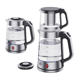 YUEKON Pembuat Teh Kaca Listrik dengan Pot Teh Peralatan Rumah Tangga Skd Ckd Set Samovar Rusia dengan Filter