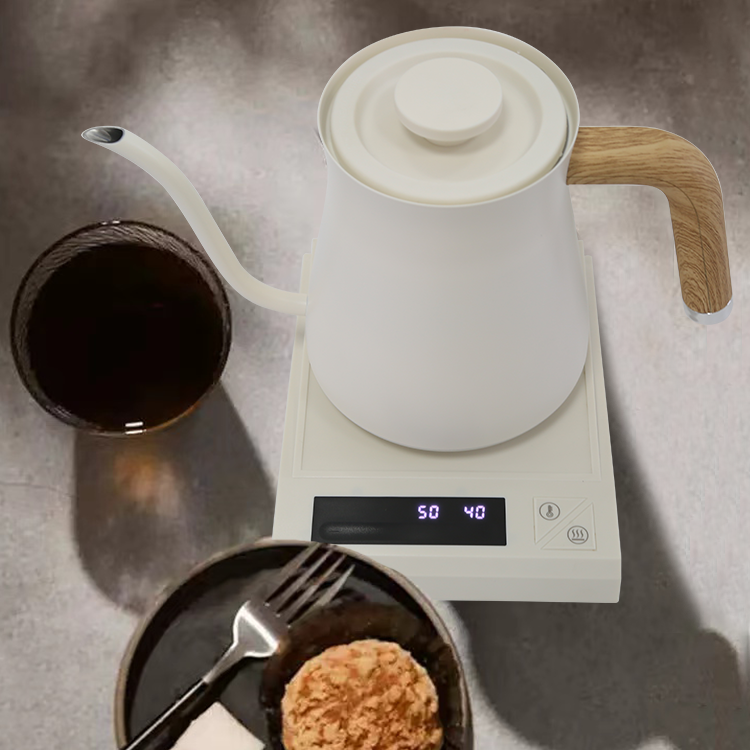 Peralatan Dapur Ketel Listrik Baja Pembuat Kopi Arab 700ML Ketel Kopi Gooseneck Desain Klasik