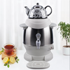 Panci Keramik 1500W 1L + Panci Turki Baja Tahan Karat 4 Ketel Teh Listrik Pembuat Teh Samovar Rusia dengan Kenop Kontrol Suhu