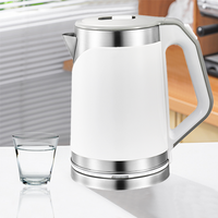 YUEKON Peralatan Dapur Teko Teh Listrik 2l Baja Tahan Karat Dinding Ganda Ketel Listrik dengan Alas 360 Derajat 