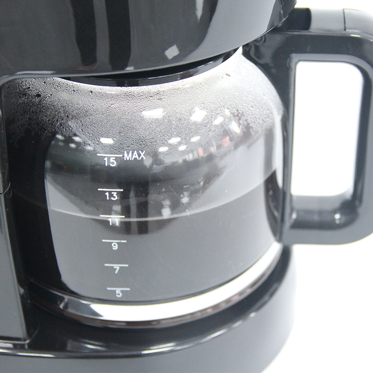650W Mati Otomatis 1,5L 5-10 Cangkir Pembuat Kopi Espresso Tetes Listrik Hitam