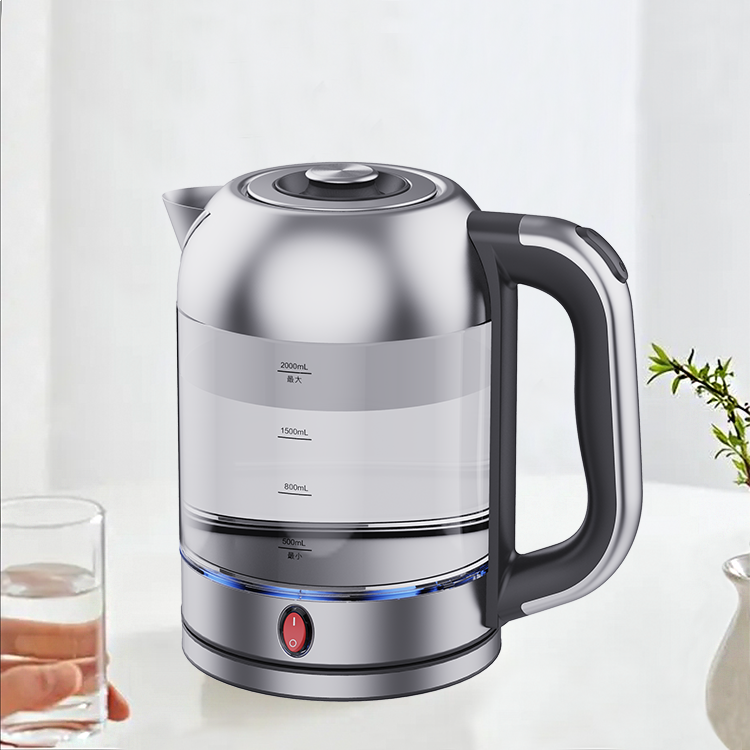 Diskon Besar Ketel Kaca Listrik 2,0 L dengan Teko Listrik 1,0 L Peralatan Rumah Tangga Pembuat Teh Turki Listrik Lapisan Ganda 