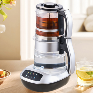 Grosir Teko Ketel Kaca 2 in 1 Ketel Samovar Listrik Teko Portabel Panel Kontrol Warna-warni Ganda Ketel Digital Kaca