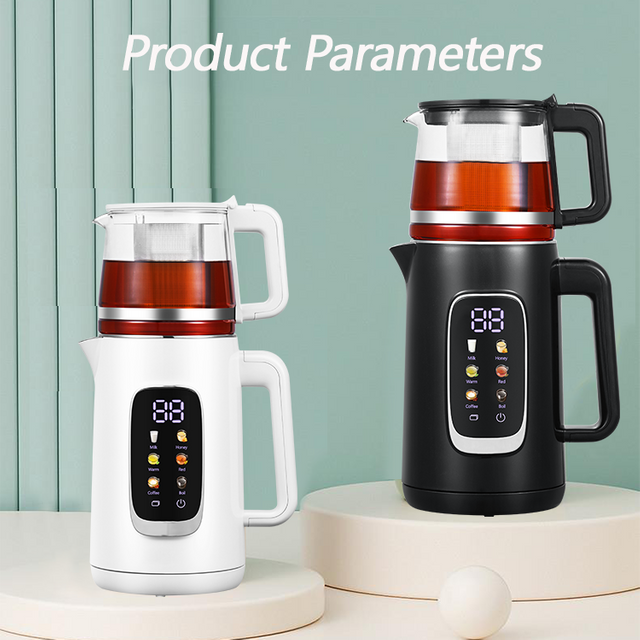 Peralatan Penjualan Panas Lapisan Ganda 1.5L+1.1L Stainless Steel Water Electric Water Kettle Arab Samovar Tea Maker Set Glass Teapot Kettle