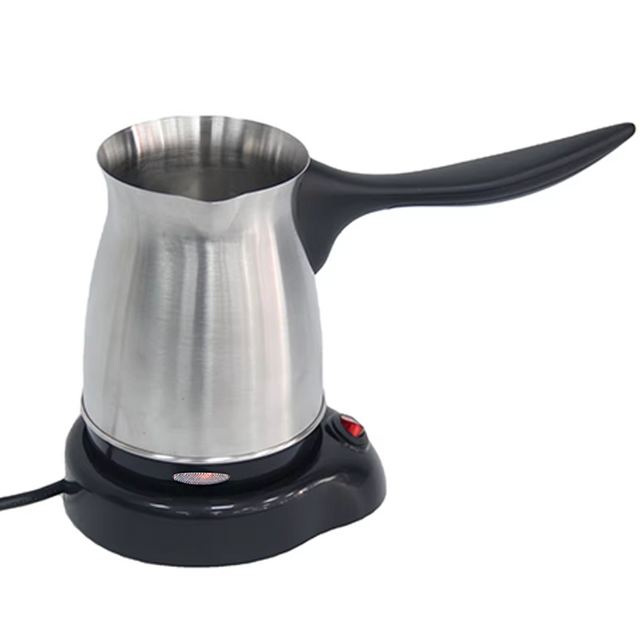 Mesin Pembuat Kopi Arab Turki Warna Perak Espresso Mocha 0,5l Ketel Kopi Baja Tahan Karat Kecil Dengan Pegangan