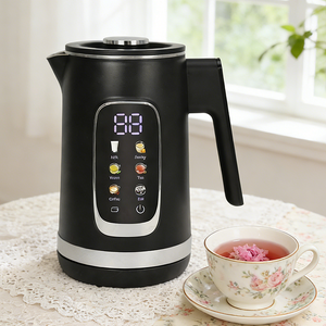 Pabrik Grosir Led Display Layar Sentuh Digital Ketel Air dengan Tutup Yang Dapat Dilepas Basis Berputar 360 Derajat Rumah Tangga Tetap Hangat