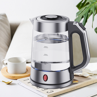 YUEKON Jual Terlaris Pembuat Teh Listrik Mati Otomatis 1,7l Ketel Teh Kaca Listrik Dengan Led Biru