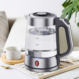 YUEKON Jual Terlaris Pembuat Teh Listrik Mati Otomatis 1,7l Ketel Teh Kaca Listrik Dengan Led Biru