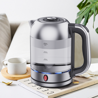 Peralatan Dapur Rumah Teko Kaca Rebus Air 2.0l Mesin Pembuat Teh Kaca Ketel Listrik Tanpa Kabel Portabel 
