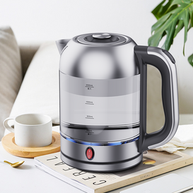 Peralatan Dapur Rumah Teko Kaca Rebus Air 2.0l Mesin Pembuat Teh Kaca Ketel Listrik Tanpa Kabel Portabel 