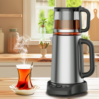 Peralatan Dapur 1500W Rebus Perlindungan Kering Mesin Pembuat Teh 2.0L+1.1L Double Layer Electric Kettle Dengan Teki Kaca