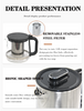 Peralatan Dapur 1500W Rebus Perlindungan Kering Mesin Pembuat Teh 2.0L+1.1L Double Layer Electric Kettle Dengan Teki Kaca