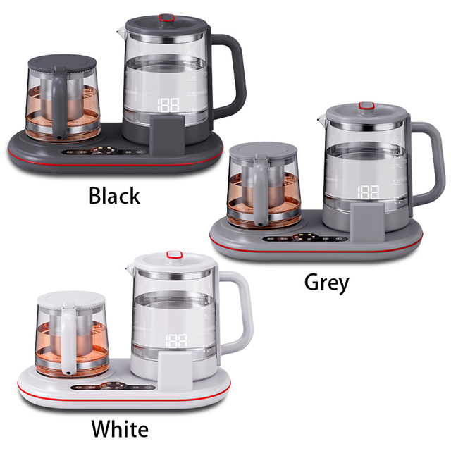 Set Kontrol Sentuh Baru Pembuat Teh dengan Tampilan Warna Ketel Listrik Kaca Teko Pintar Rumah dan Set Ketel Samovar