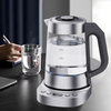  2 In 1 Gabungan Samovar Pembuat Teh Ganda Pot Kaca 1,7L + 1,0L Ketel Teh dengan Badan Kaca Peralatan Dapur Rumah 