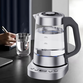 Mesin Ketel Air Fungsi Tetap Hangat Berkualitas Tinggi Ketel Teh Listrik dengan Lampu Indikator LED Biru Ketel Kendi Listrik Kaca