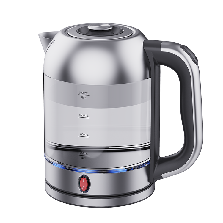 Mesin Pembuat Teh Ketel Listrik dengan Teko Teh Kopi Kaca Pemanas Hangat 1850W Ketel Kendi Kaca Listrik Portabel Mendidih Cepat 