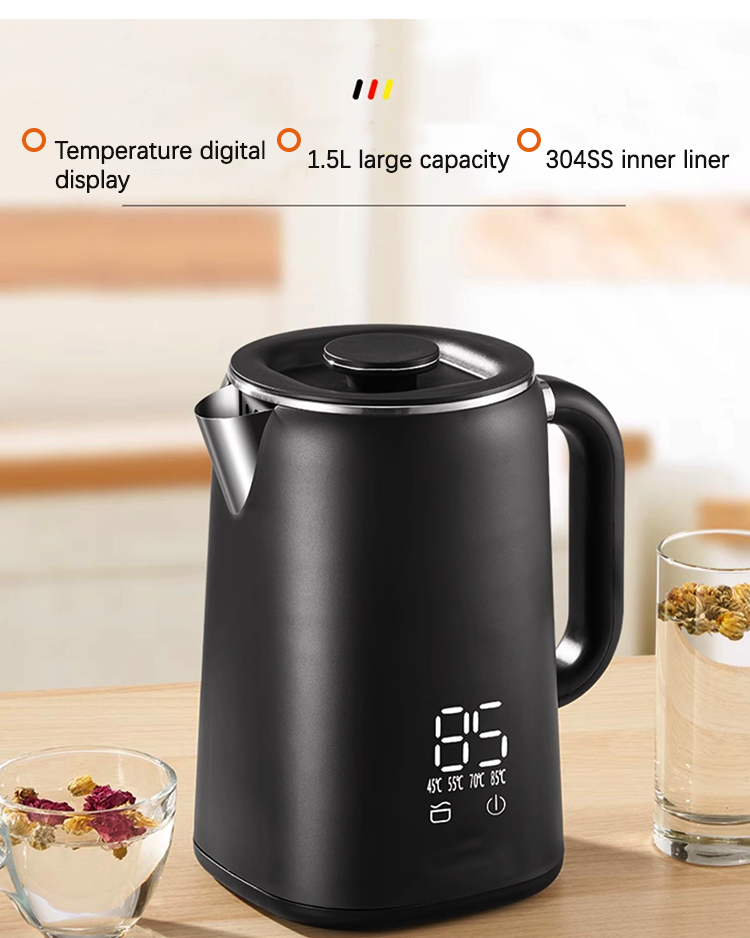 Ketel Teh Air Panas Rumah Tangga Set Nampan Ketel Listrik Pembuat Teh Samovar dengan Kontrol Suhu Digital 
