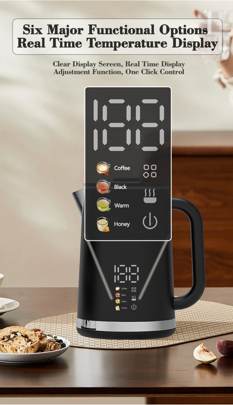 Peralatan Rumah Desain Baru Electric Keitle Factory Borosilicate Glass Tea Maker Double Wall Glass Tea Ketel untuk Teh Tinggi