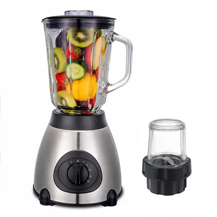 Mesin Memasak Pengolah Makanan Listrik Rumah Kelas Atas Blender Pembuat Jus Blender Makanan Baja Tahan Karat Pisau Kuat 4 Daun