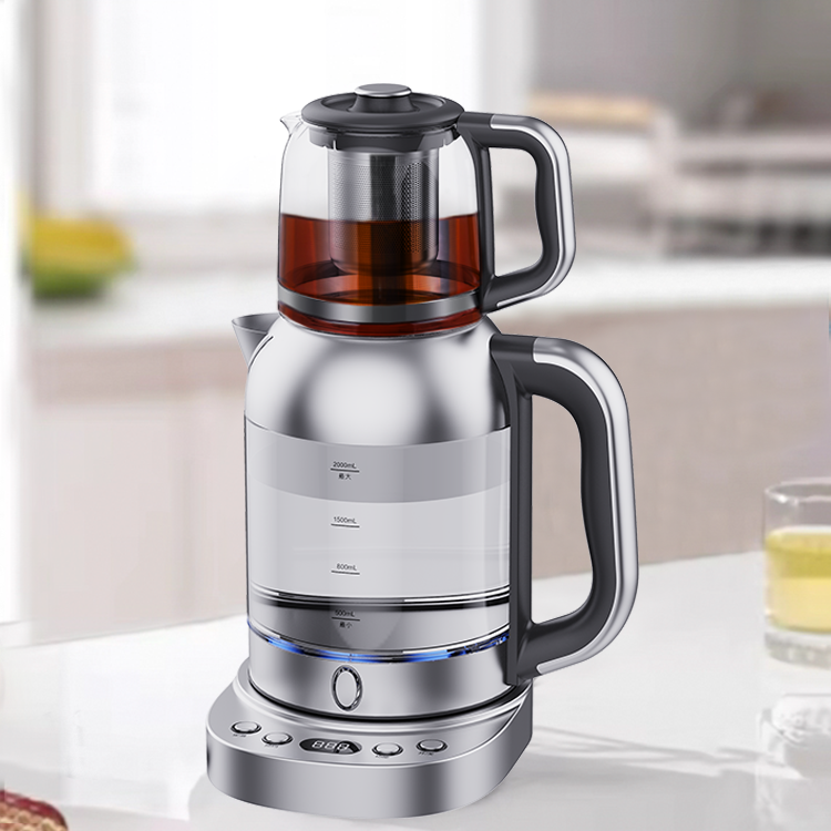 Ketel Kaca Listrik Pembuat Teh Digital 1850W Mendidih Cepat Berdaya Tinggi 2.0l dengan Kontrol Suhu
