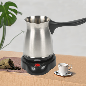 Mesin Pembuat Kopi Arab Turki Warna Perak Espresso Mocha 0,5l Ketel Kopi Baja Tahan Karat Kecil Dengan Pegangan