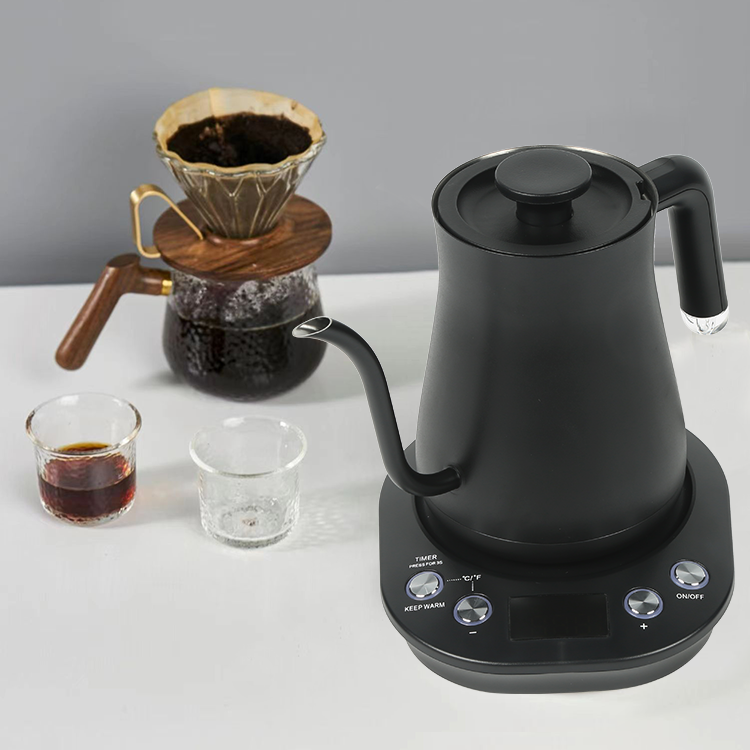 Pembuat Kopi Tuang Di Atas Ketel Listrik Kopi Leher Angsa Termostatik Otomatis Yang Dapat Disesuaikan Dengan Pegangan