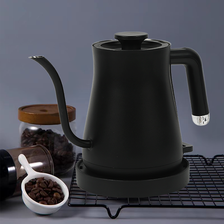 Teko Kopi Baja Tahan Karat 600Ml Tuang Di Atas Ketel Kopi Leher Angsa Listrik Pembuatan Bir Espresso