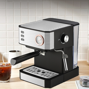 Mesin Kopi Pembuat Espresso Uap Tekanan 20Bar Otomatis Baja Tahan Karat Komersial Cerdas Sepresso dengan Penggiling untuk Kafetera