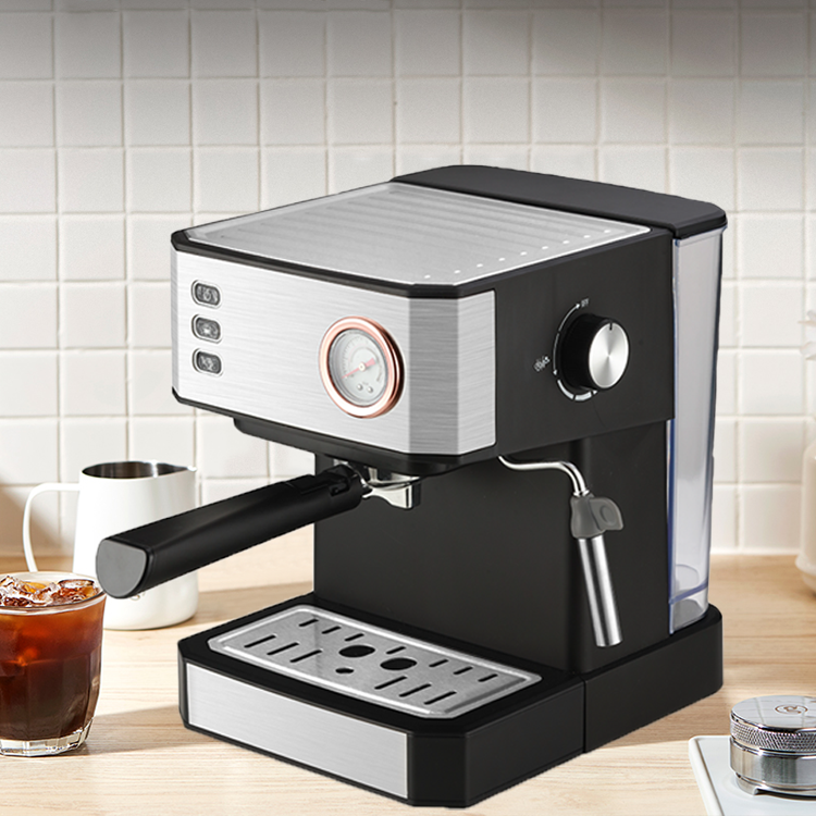 Mesin Kopi Pembuat Espresso Uap Tekanan 20Bar Otomatis Baja Tahan Karat Komersial Cerdas Sepresso dengan Penggiling untuk Kafetera