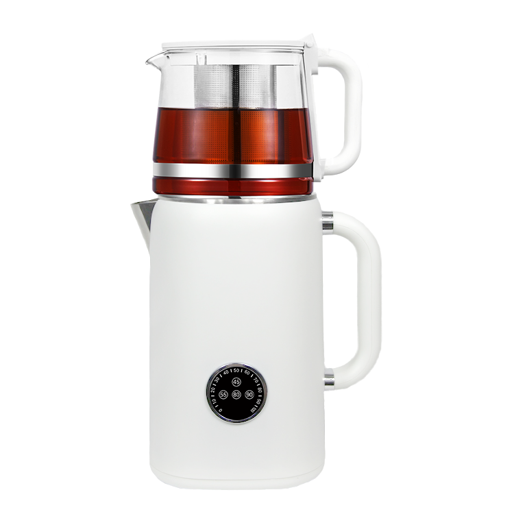 Diskon Besar Ketel Listrik Baja Tahan Karat 1.7/2,8L Samovar Ketel Air Pembuat Teh Turki Ganda dengan Set Pot Teh 1,1L