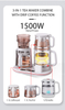 Ketel Kaca Multifungsi 1500W Ketel Ganda Nirkabel Pintar Teko Listrik Set Teko Kopi Kontrol Suhu Digital
