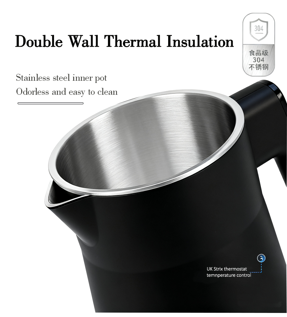 Grosir Pabrik Ketel Termostat Strix 1500W Ketel Air Listrik dan Set Pembuat Teh dengan Tampilan Kontrol Sentuh Tetap Hangat