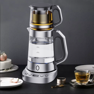 Diskon Besar 1.7 L Listrik Turki Samovar Kaca Ganda Pembuat Teh Teko Kaca Set Ketel Kaca Listrik 