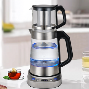 Desain Lapisan Ganda Pembuat Teh Kaca Listrik Turki 2 In 1 Ketel Teh Ketel Teh Pot Teh Ketel Air Ketel Cepat Pembuat Kopi Ketel Teh 