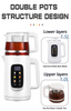 Desain Baru Teh Pot Digital 1.5L+1.1L Turki Samovar Kettle Pembuat Teh Listrik Set Panel Kontrol Layar Warna Otomatis