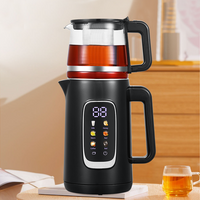 Peralatan Penjualan Panas Lapisan Ganda 1.5L+1.1L Stainless Steel Water Electric Water Kettle Arab Samovar Tea Maker Set Glass Teapot Kettle