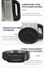 Peralatan Dapur 1500W Rebus Perlindungan Kering Mesin Pembuat Teh 2.0L+1.1L Double Layer Electric Kettle Dengan Teki Kaca