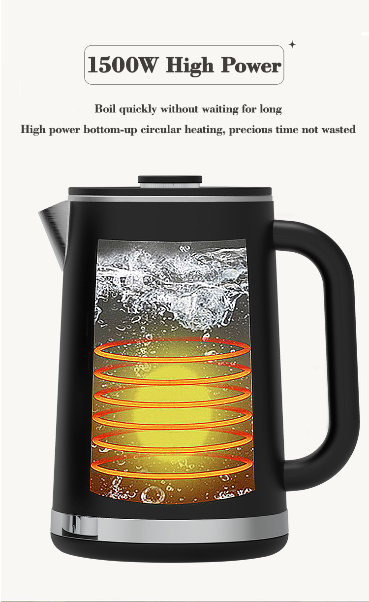 Peralatan Rumah Desain Baru Electric Keitle Factory Borosilicate Glass Tea Maker Double Wall Glass Tea Ketel untuk Teh Tinggi