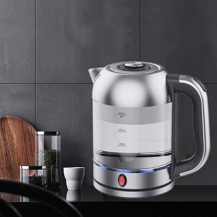 Peralatan Dapur dan Rumah Tangga Ketel Air Ketel Kaca Listrik Mendidih Cepat Teko Kaca Listrik Portabel 2.0l 