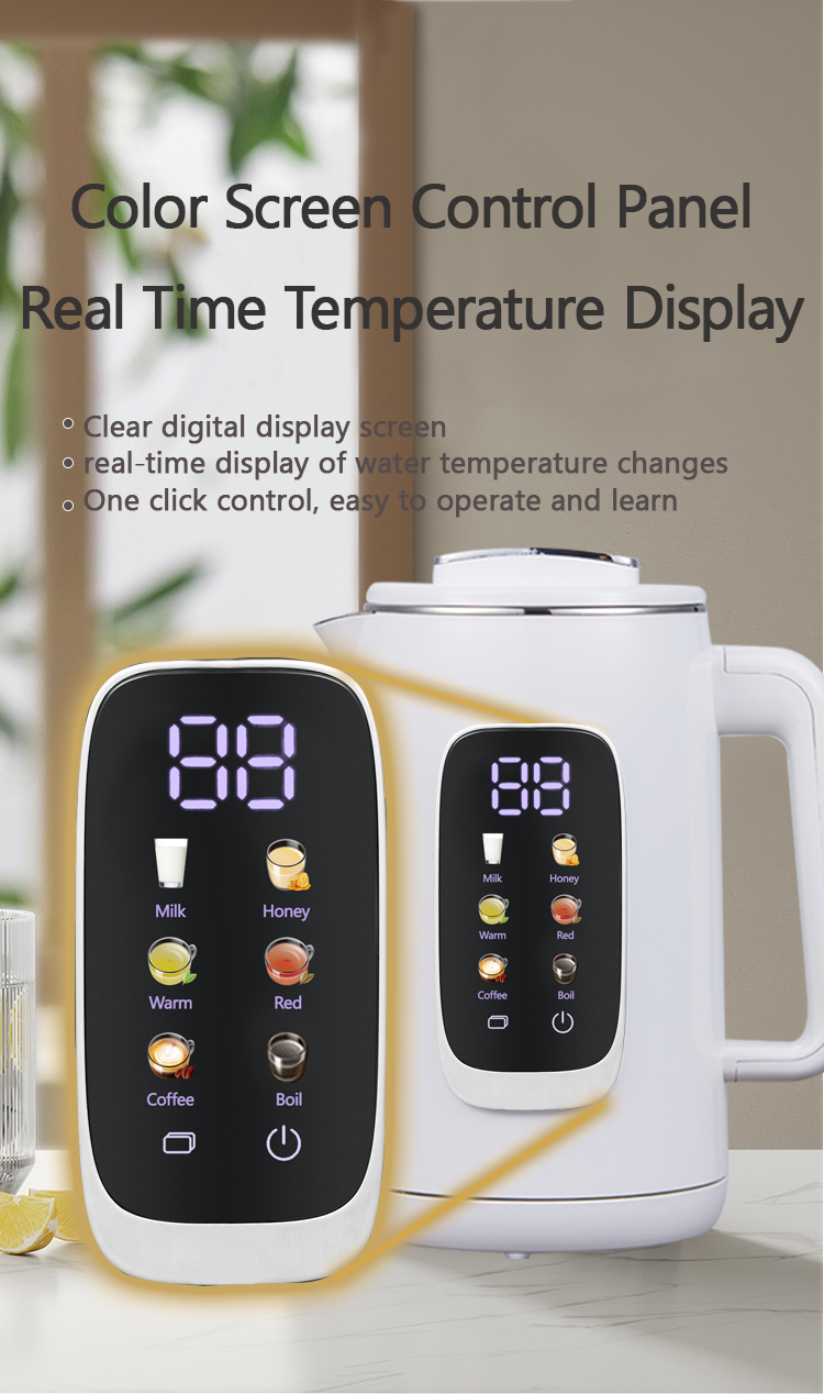 Desain Baru Teh Pot Digital 1.5L+1.1L Turki Samovar Kettle Pembuat Teh Listrik Set Panel Kontrol Layar Warna Otomatis