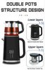 Yuekon 1.5L+1.1L Kettles Elektronik Kacang dan Teh 2 In1 Pembuat Teh Lapisan Ganda Dengan Kontrol Suhu