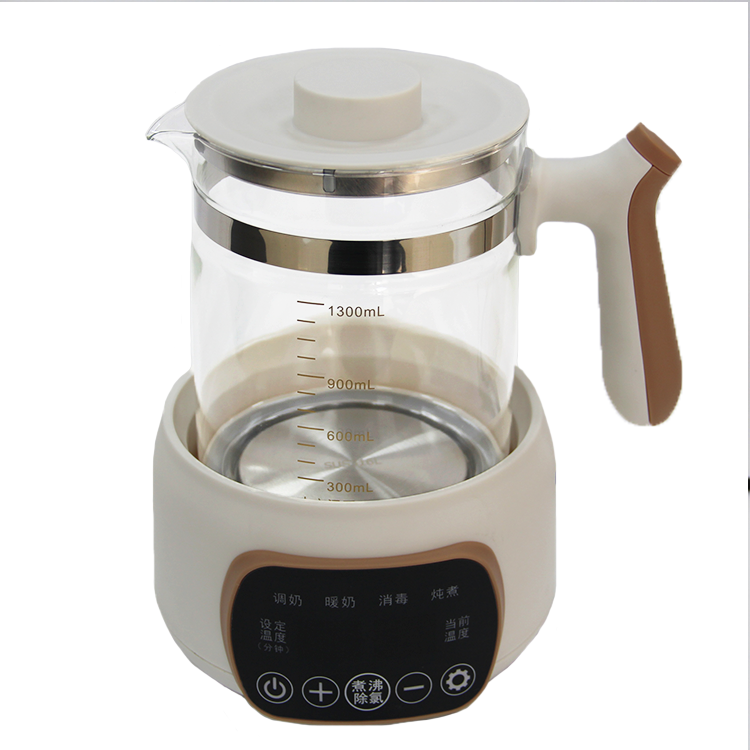 Kualitas Tinggi 1.3l Teh Panas Ketel Termostat Modulator Formula Susu Hangat Kaca Ketel Listrik