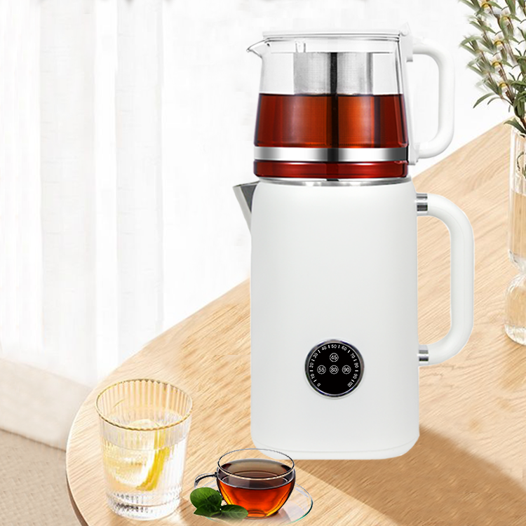 Diskon Besar Ketel Listrik Baja Tahan Karat 1.7/2,8L Samovar Ketel Air Pembuat Teh Turki Ganda dengan Set Pot Teh 1,1L